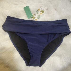 SHEKINI Women's Bikini Bottoms Ruched Black Swimsuit Tummy Control Swim Bottoms